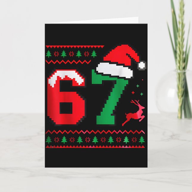 Tarjeta Suéter feo de Navidad 67 Diseño número 67  (Anverso)