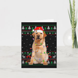 Tarjeta Suéter feo de Navidad con luces para perro Labrado
