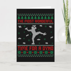 Tarjeta Suéter feo de Navidad divertido de escalada en roc