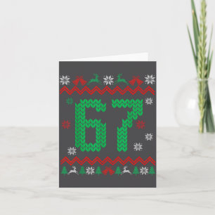 Tarjeta Suéter feo del meme de Santa de Navidad 67 Seis Si