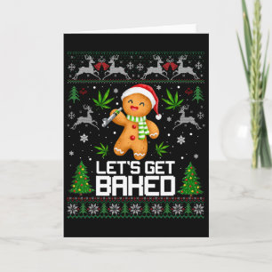 Tarjeta Suéter Feo Marihuana Navidad Xmas 