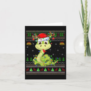 Tarjeta Suéteres feos de Navidad de mujer con serpiente Re