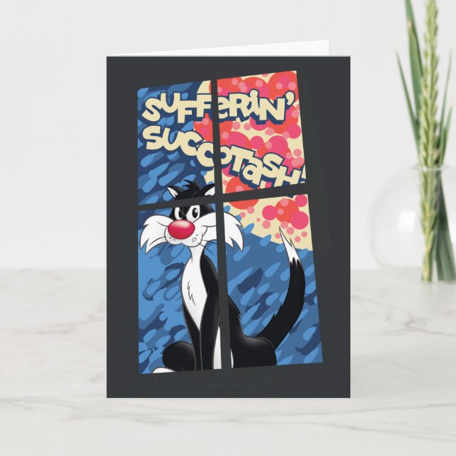 Tarjeta "Sufferin' Succotash" SYLVESTER™ Behind Window (Anverso)