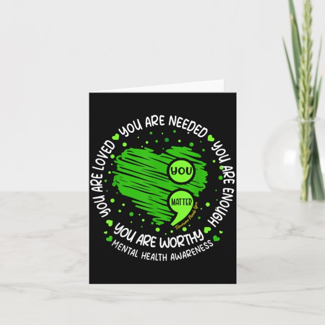 Tarjeta Suficiente Punto y Coma Conciencia sobre la Salud  (Anverso)