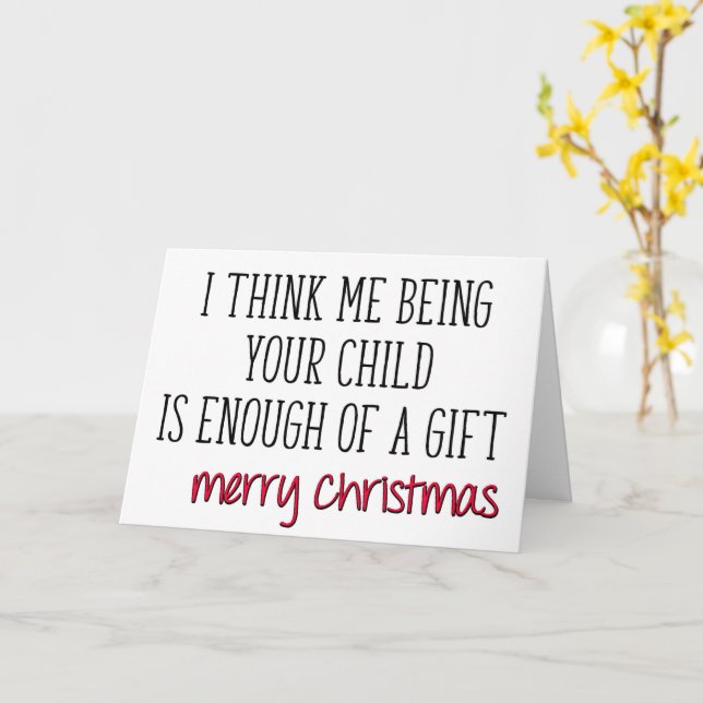 Tarjeta Suficiente Regalo, Para Mamá Y Papá, Navidades Gra (flor amarilla)