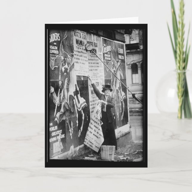 Tarjeta Sufragistas publicando proyectos de ley de votos p (Anverso)