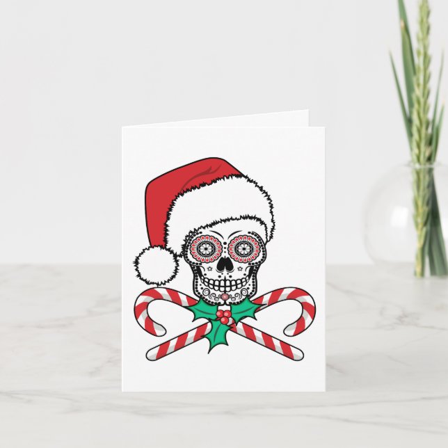 Tarjeta Sugar Skull Santa (Anverso)