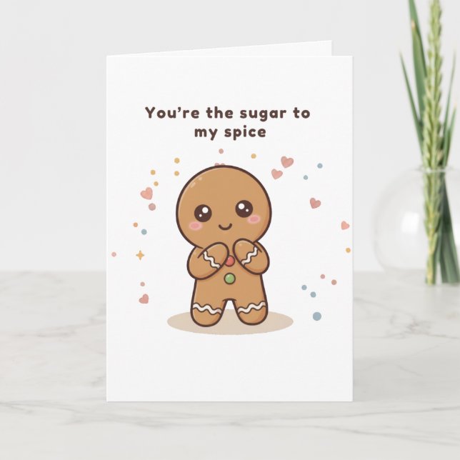 Tarjeta Sugar to My Spice Puchi Dōshi Gingerbread Card (Anverso)
