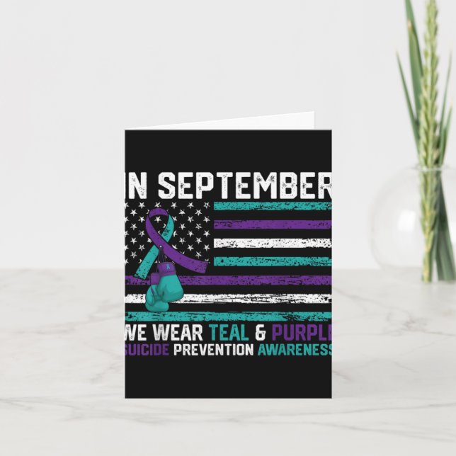 Tarjeta Suicide Awareness 2024 In September We Wear Teal P (Anverso)