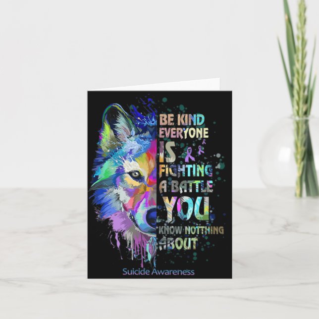 Tarjeta Suicide Awareness Be Kind Everyone Is Fighting A T (Anverso)
