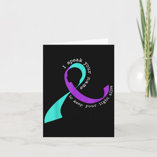 Tarjeta Suicide Awareness Suicide Prevention Suprt Survivo (Anverso)