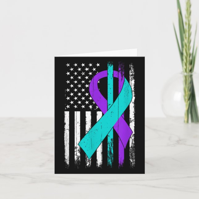 Tarjeta Suicide Prevention Awareness American Flag  (Anverso)