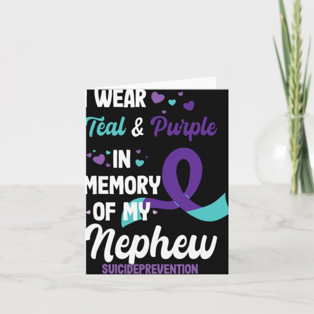 Tarjeta Suicide Prevention Awareness In Memory Of Nephew  (Anverso)
