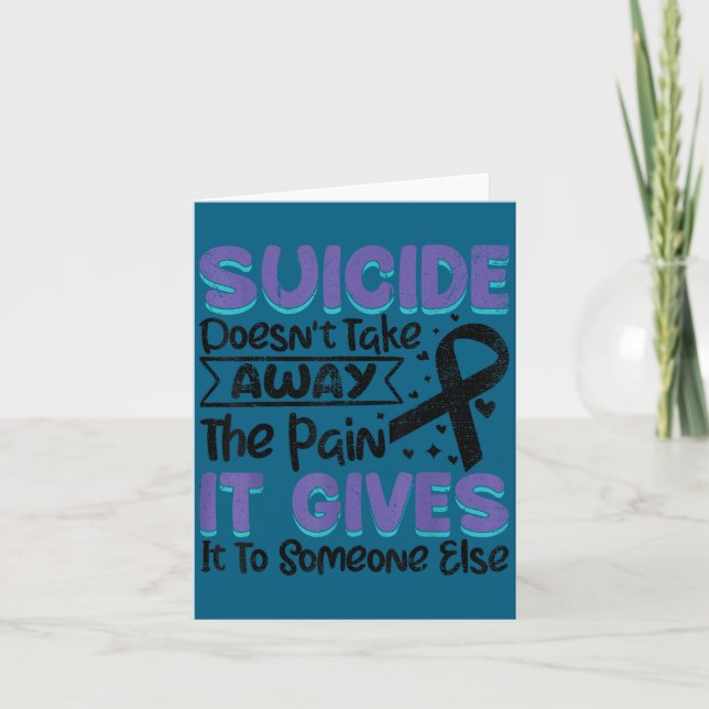 Tarjeta Suicide Prevention Awareness Teal &amp; Purple Rib (Anverso)