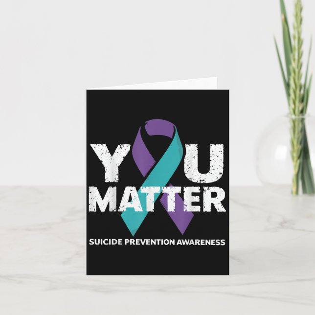 Tarjeta Suicides Prevention Shirts Suicide Awareness  (Anverso)