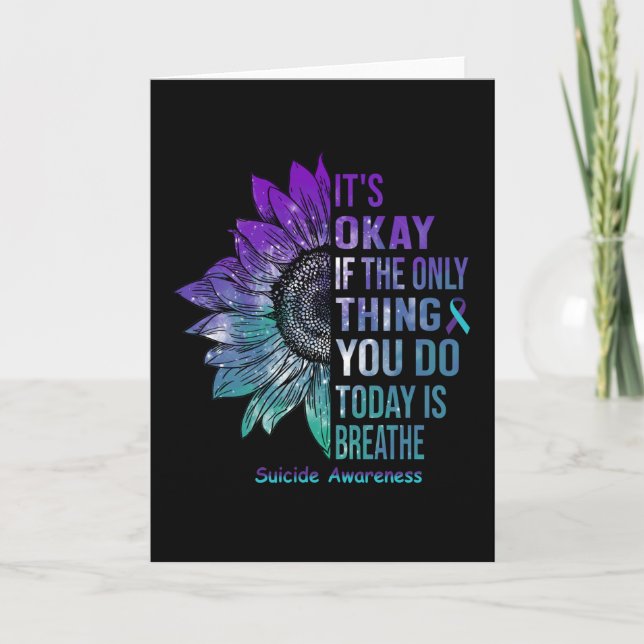 Tarjeta Suicidio Conciencia Shirt Regalo de girasol para e (Anverso)