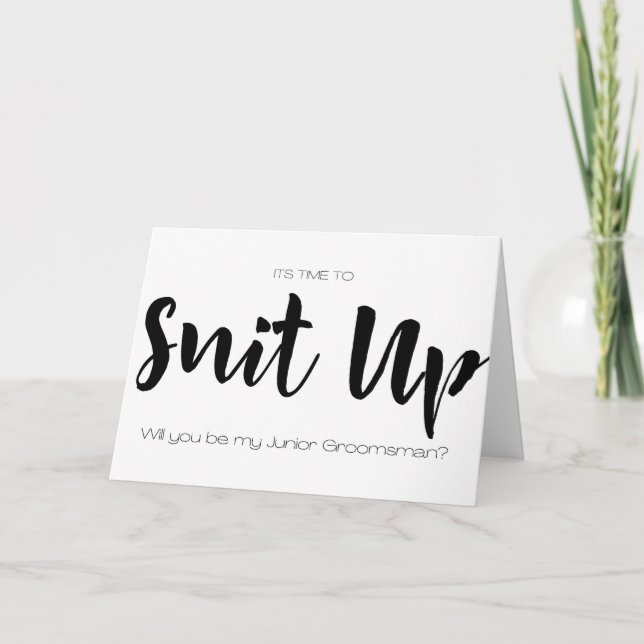 Tarjeta Suit Up Junior Groomsman (Anverso)