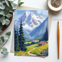Tarjeta Suiza de la montaña de los Alpes suizos