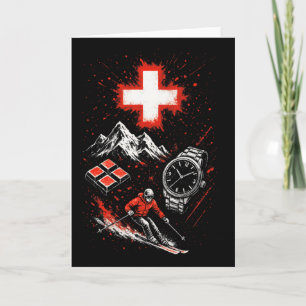 Tarjeta Suiza Esquí Montañas Aventura Alpes