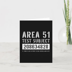 Tarjeta Sujeto de prueba del Área 51 4828 Abducción aliení
