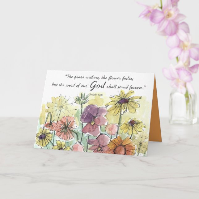 Tarjeta Summer Blessings Isaiah Scripture Garden Flowers (Orquídea)
