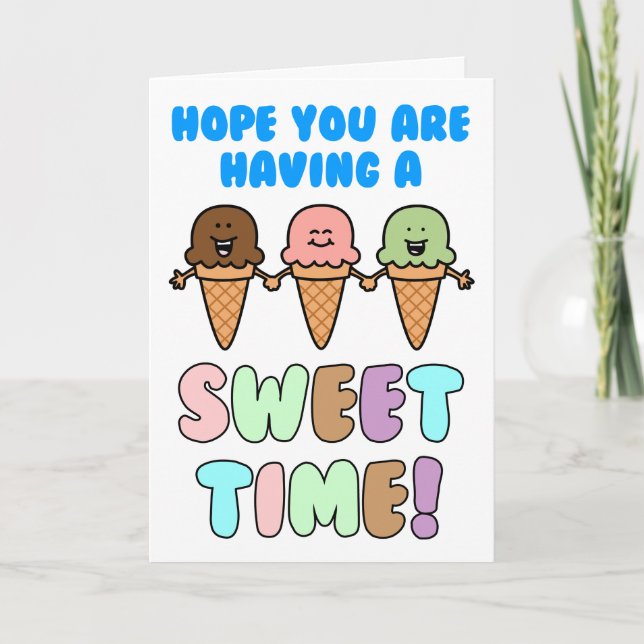 Tarjeta Summer Camp Sweet Time Ice Cream Blank (Anverso)