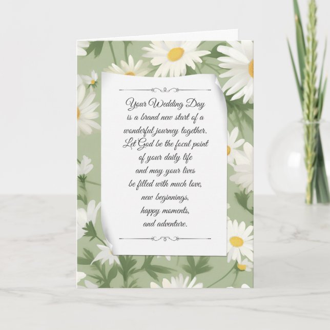 Tarjeta Summer Daisy Boda religioso (Anverso)