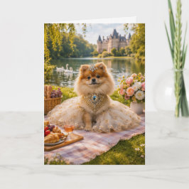 Tarjeta Summer Day Picnic, Pomeranian  Blank Card