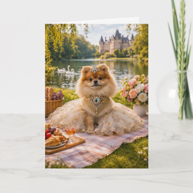Tarjeta Summer Day Picnic, Pomeranian  Blank Card (Anverso)