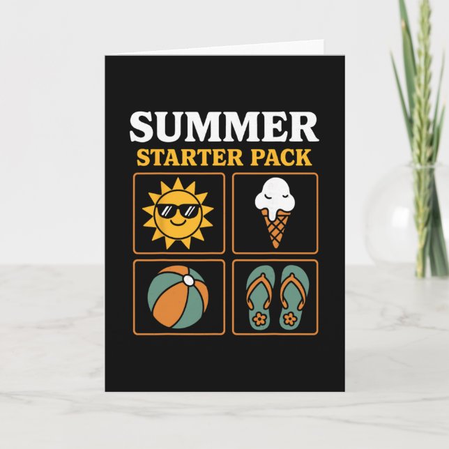Tarjeta Summer Starter Pack Sun Flip Flops Ll And Ice Crea (Anverso)