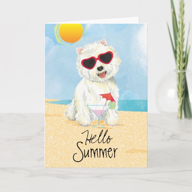Tarjeta Summer Westie (Anverso)