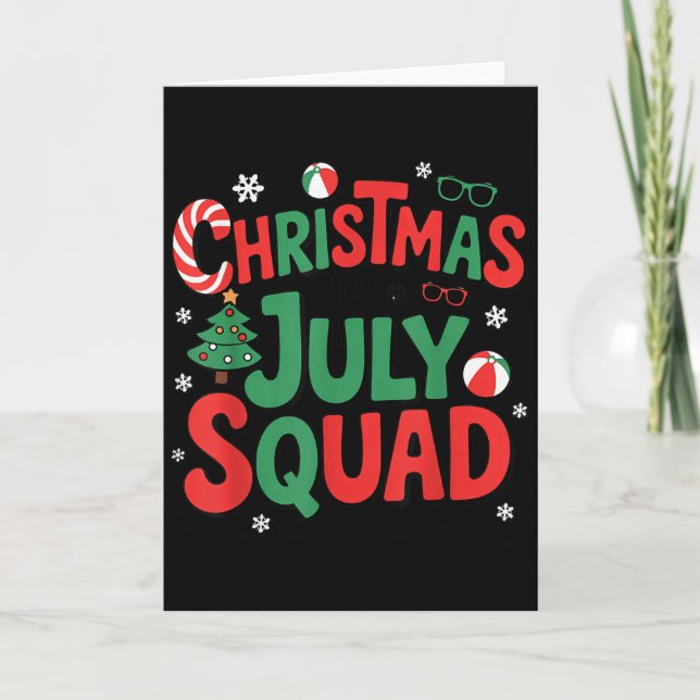 Tarjeta Summer Xmas Christmas In July Squad Funny Aloha To (Anverso)