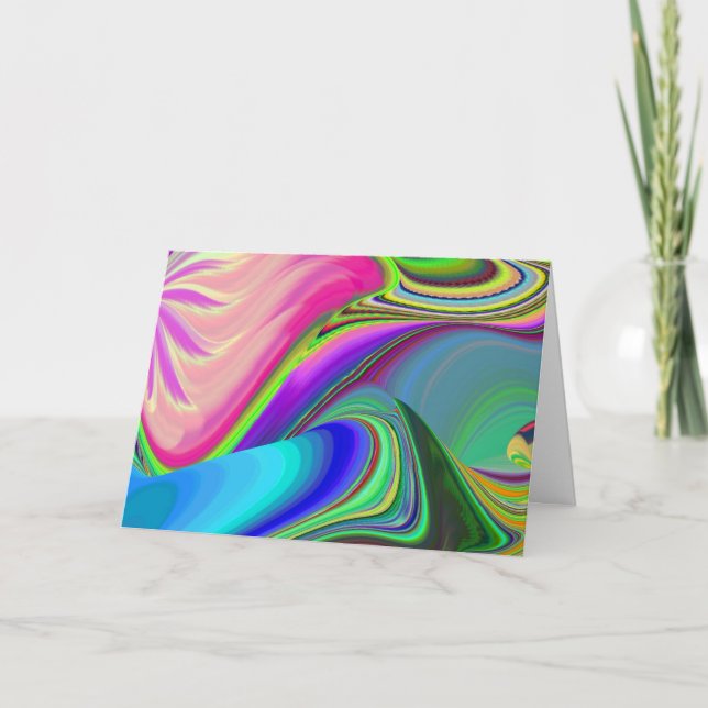 Tarjeta Summerfeeling, Resumen 3D Rainbowart (Anverso)