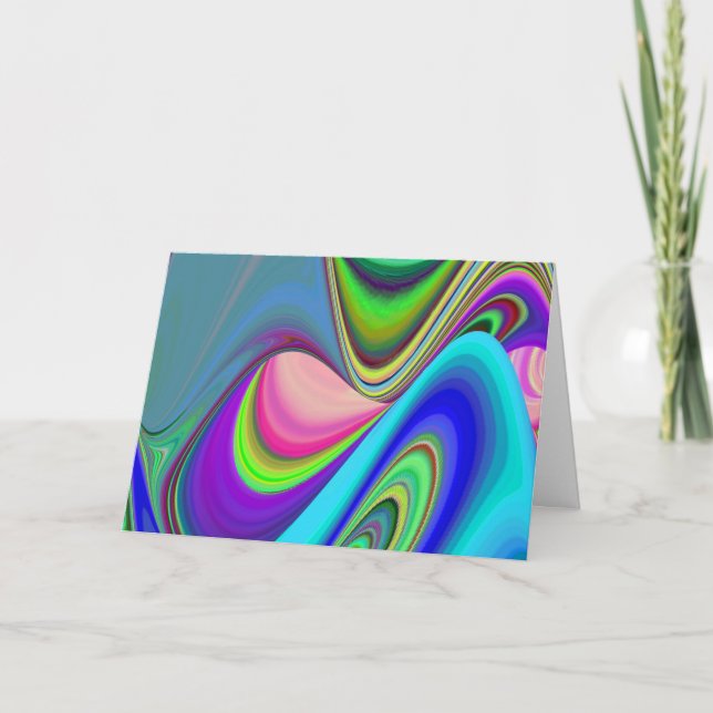 Tarjeta Summerfeeling, Resumen 3D Rainbowart (Anverso)