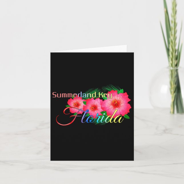 Tarjeta Summerland Key Florida Flores Tropicales Vacacione (Anverso)