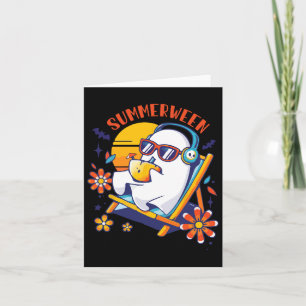 Tarjeta Summerween Cute Spooky Summer Ghost Halloween Love