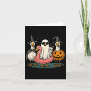 Tarjeta Summerween Goose Boo Ghost Pumpkin Halloween Summe
