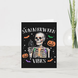 Tarjeta Summerween Vibes Skeleton Summer Halloween