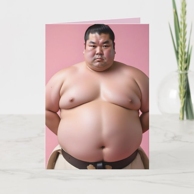 TARJETA SUMO WRESTLER FUNNY BIRTHDAY GRANDES GRANDES TARJE (Anverso)