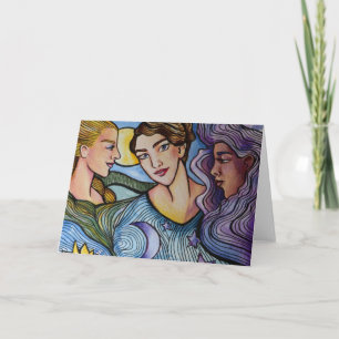 Tarjeta Sun Moon Stars Feminine Art