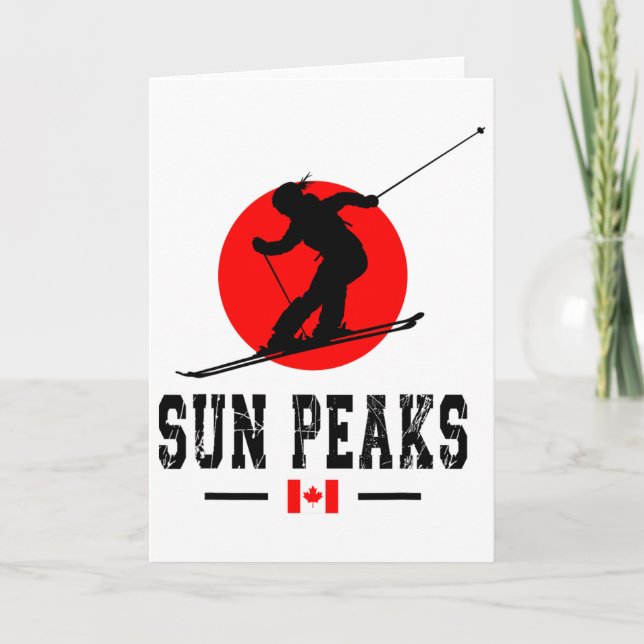 Tarjeta Sun Peaks Canada Ski Resort Rocky Mountains Canadi (Anverso)