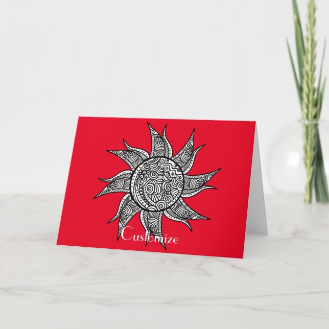 Tarjeta Sun Tattoo Thunder_Cove al estilo Henna (Anverso)