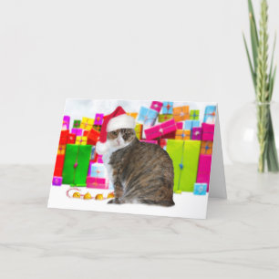 Tarjeta Sundae, el gato de Navidad