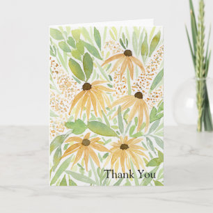 Tarjeta Sunflower acuarela, arte botánico