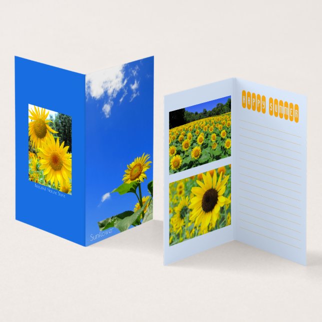 Tarjeta Sunflower：Bi-fold card (Interior y exterior)
