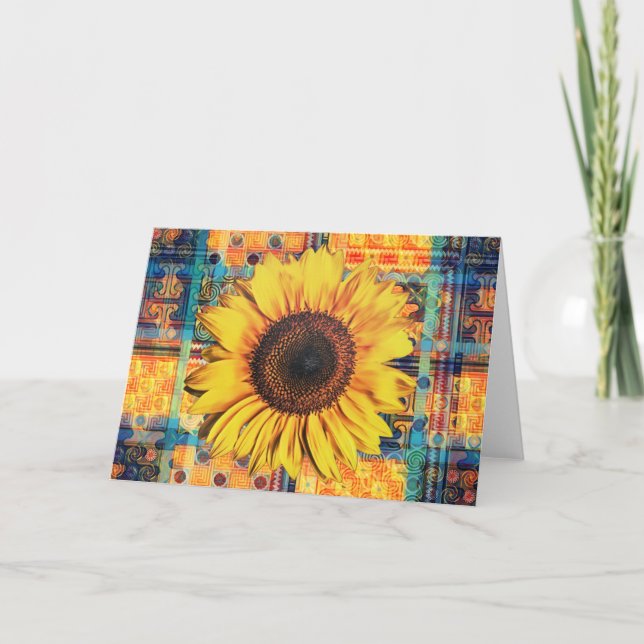 Tarjeta Sunflower brillante iluminado sobre arte original  (Anverso)