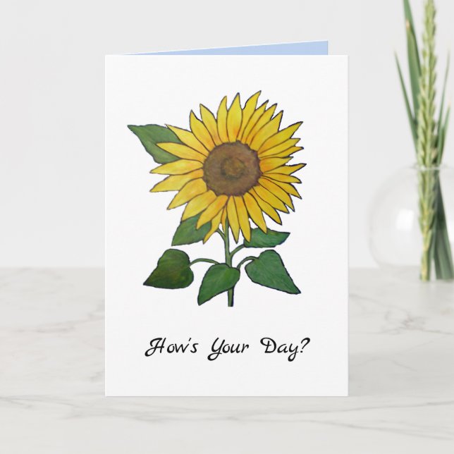Tarjeta Sunflower, ¿cómo está tu día? (Anverso)