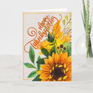 Tarjeta Sunflower Feliz Día de Acción de Gracias