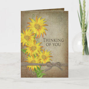 Tarjeta Sunflower - Pensando en ti - Texturas marrones
