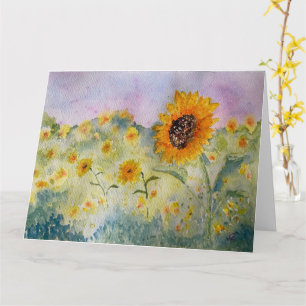 Tarjeta Sunflower Watercolor